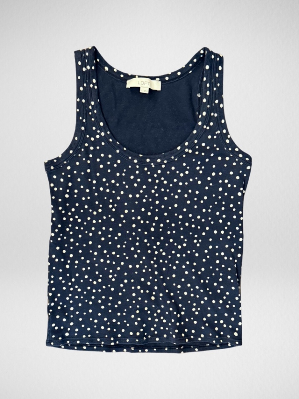 Blue and White Polka Dots Loft Tank Top